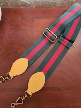Red & Green Web Stripe Detachable Shoulder Strap